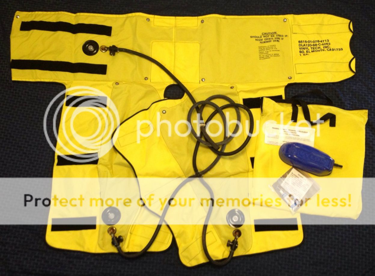 PNEUMATIC ANTI SHOCK TRAUMA TROUSERS AIR PANTS VINYL TECH MEDICAL EMT